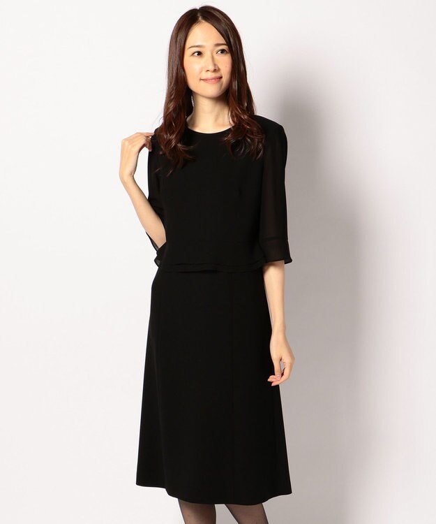 自由区 FORMAL 【オールシーズン対応】バーズアイ ジャケット+ワンピース ブラック系