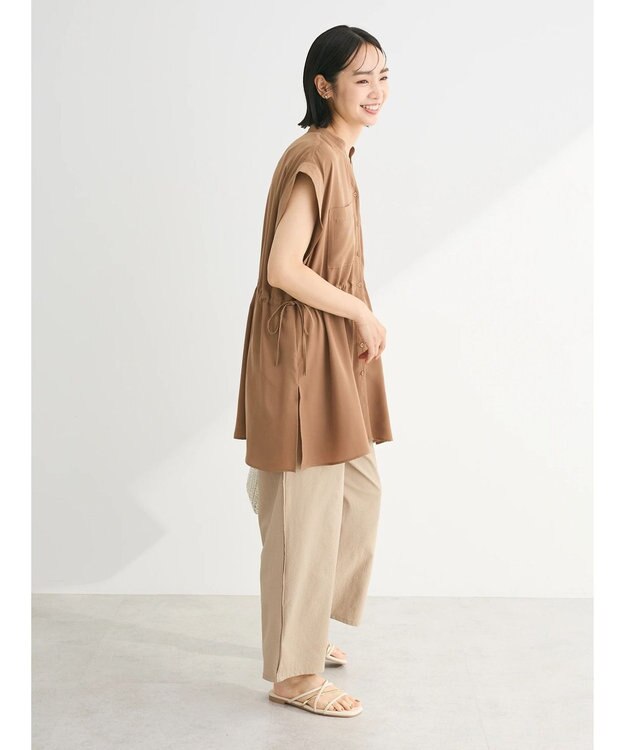 Green Parks ウエストドロストフレンチスリーブチュニック Light Brown