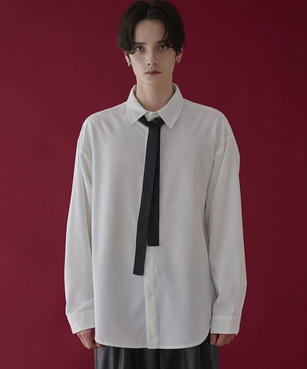 WEGO ボウタイシャツ(LS) ホワイト