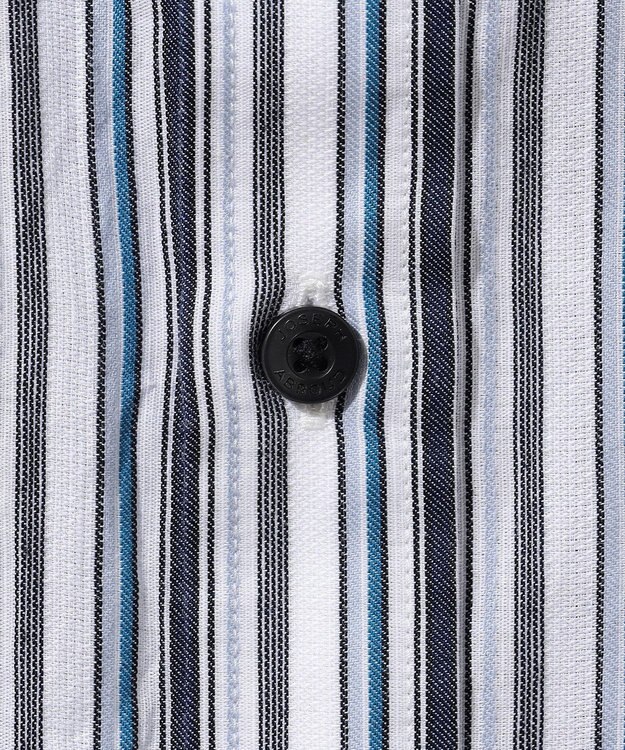 JOSEPH ABBOUD 【サステイナブル】ソアロンストライプ 半袖 シャツ ダルブルー系1