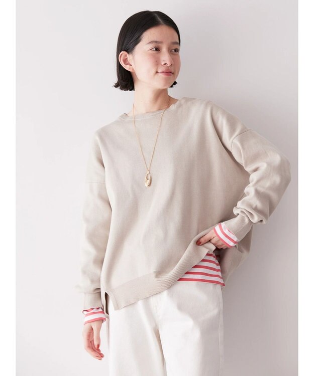 AMERICAN HOLIC 前振りニットプルオーバー Light Gray