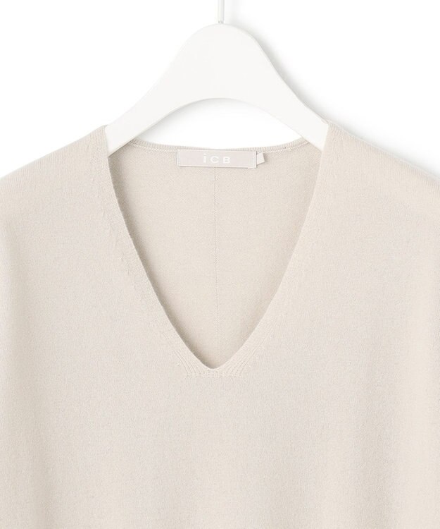 ICB 【人気のため新色追加・WEB限定カラーあり】ソフトウールハイゲージ Vネックニット トープ系