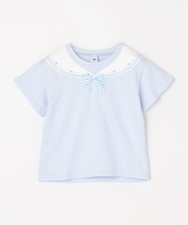 ANY KIDS 【一部店舗/WEB限定】【綿100%】プリント 半袖Tシャツ サックスブルー×セーラー