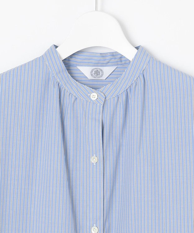 J.PRESS LADIES L 【WEB限定カラーあり・洗える・接触冷感・UVカット・イージーケア】 エステネージュストライプ ワンピース サックスブルー系1