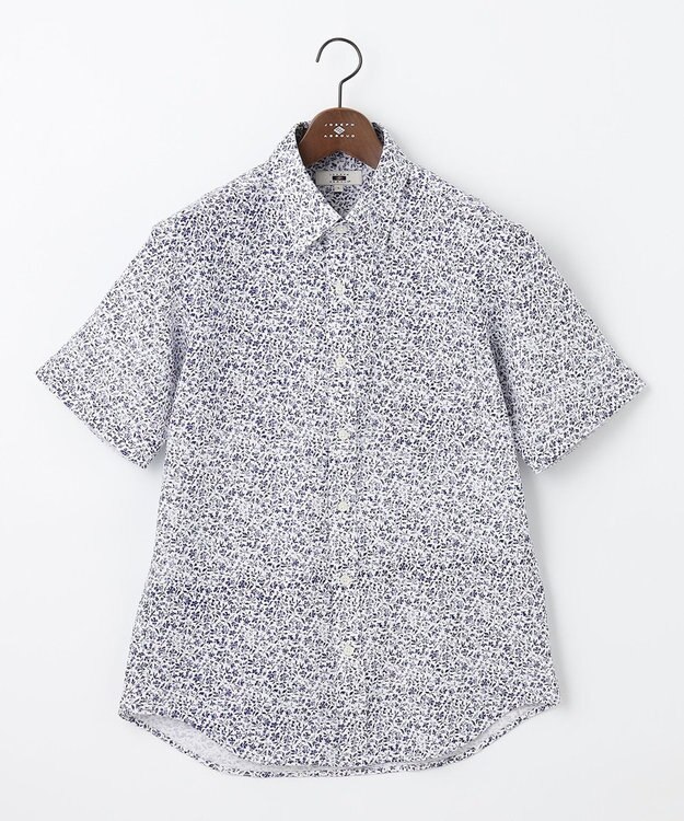 JOSEPH ABBOUD 【吸水速乾/イージーケア】シャンブレープリント ジャージ シャツ ホワイト系5