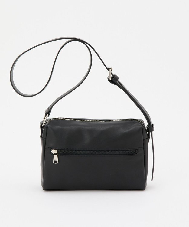 russet 【2025AW新作】レザースクエアショルダーバッグ(CE-1575) Black