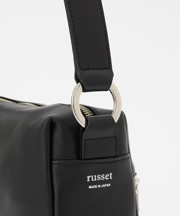 russet 【2025AW新作】レザースクエアショルダーバッグ(CE-1575) Black