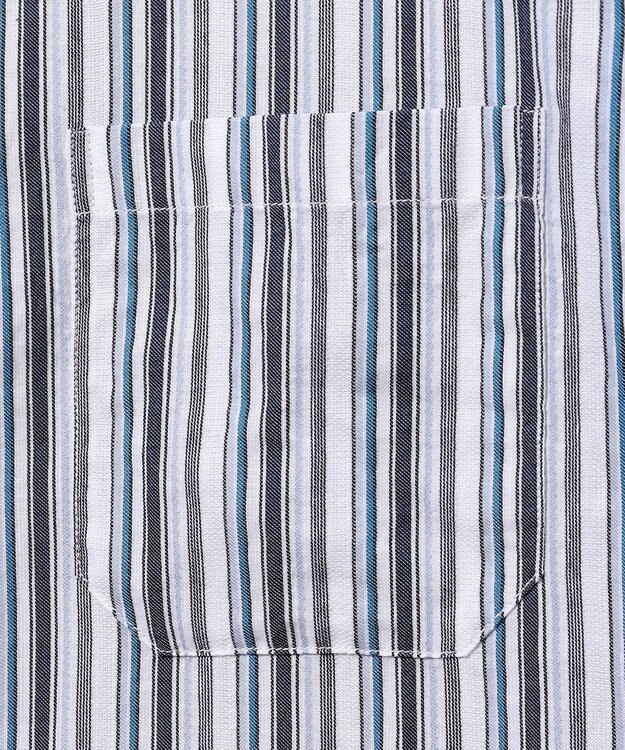 JOSEPH ABBOUD 【サステイナブル】ソアロンストライプ 半袖 シャツ ダルブルー系1