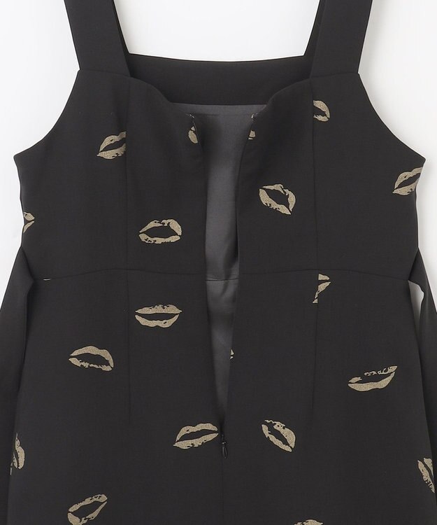 GRACE CONTINENTAL リップモチーフドレス ブラック