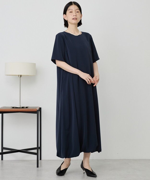 AMERICAN HOLIC 【イージーケア】バルーンワンピース Navy