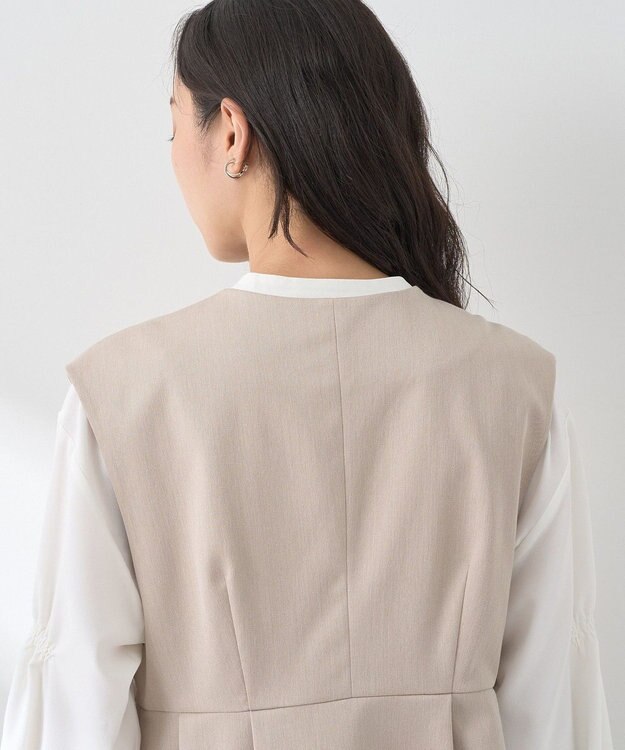 earth music&ecology ペプラムタックジレ Beige