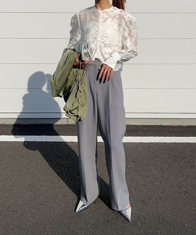 Green Parks AnriettMusee 花柄オパールシャーリングブラウス Beige