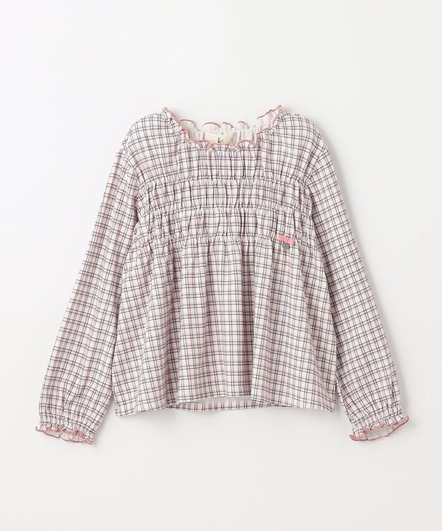 組曲 KIDS 【150-160cm】シャーリングブラウス Tシャツ クロスチェック系5