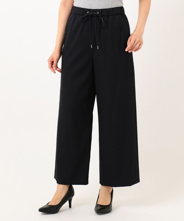 J.PRESS LADIES 【洗える】T／Rアルデンテツイル パンツ ネイビー系