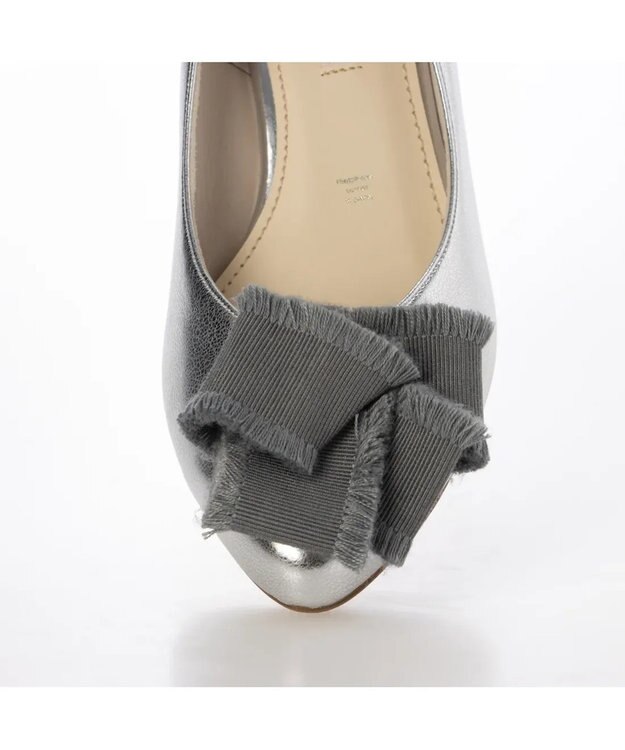 MODE ET JACOMO <MODE ET JACOMO>２WAYリボンコサージュウエッジパンプス シルバー