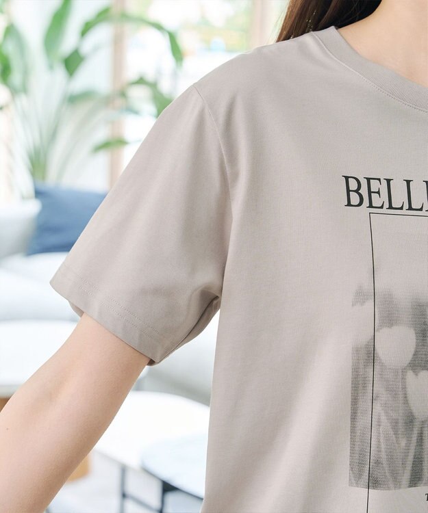 Tiaclasse 【おのののかさん着用】「サマケア」グラフィックプリントTシャツ グレージュ