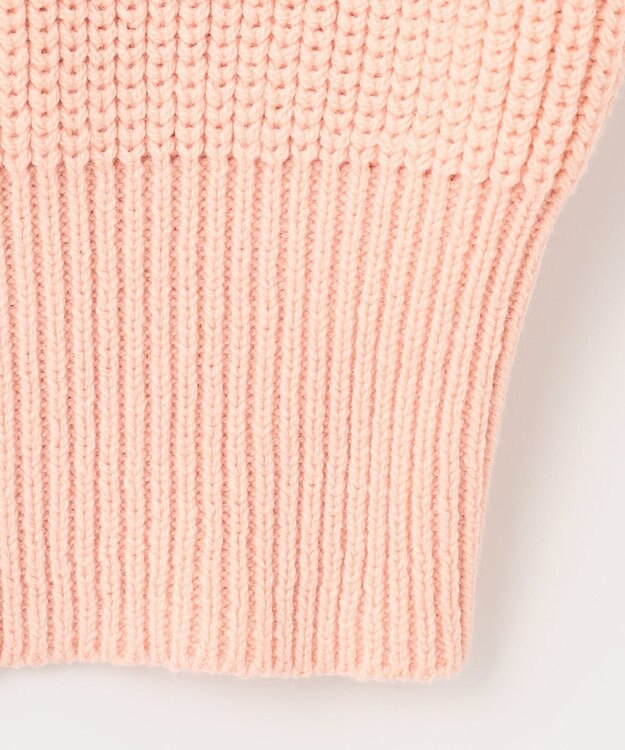 Feroux 【洗える】パール付き カーディガン ピンク系