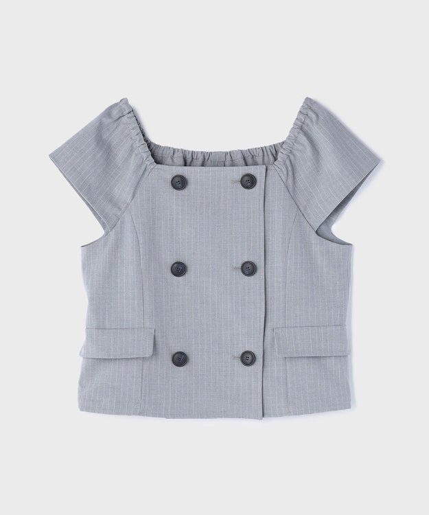 GRACE CONTINENTAL コンパクトジャケットトップ ストライプ