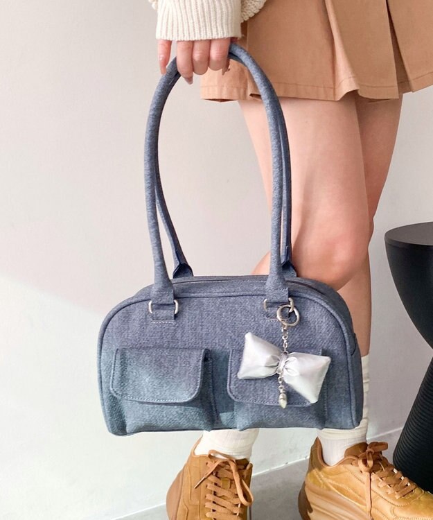 WEGO チャーム付きボストンバッグ ブルーその他