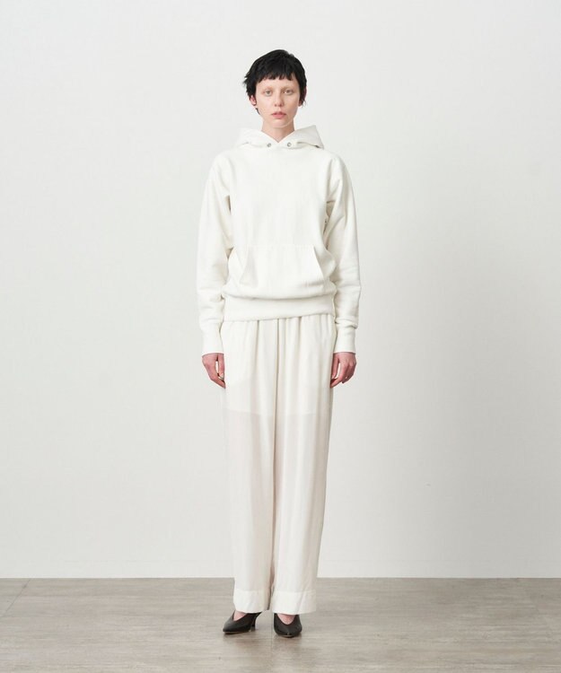 ATON GARMENT DYE URAKE | フーディースウェット - UNISEX WHITE