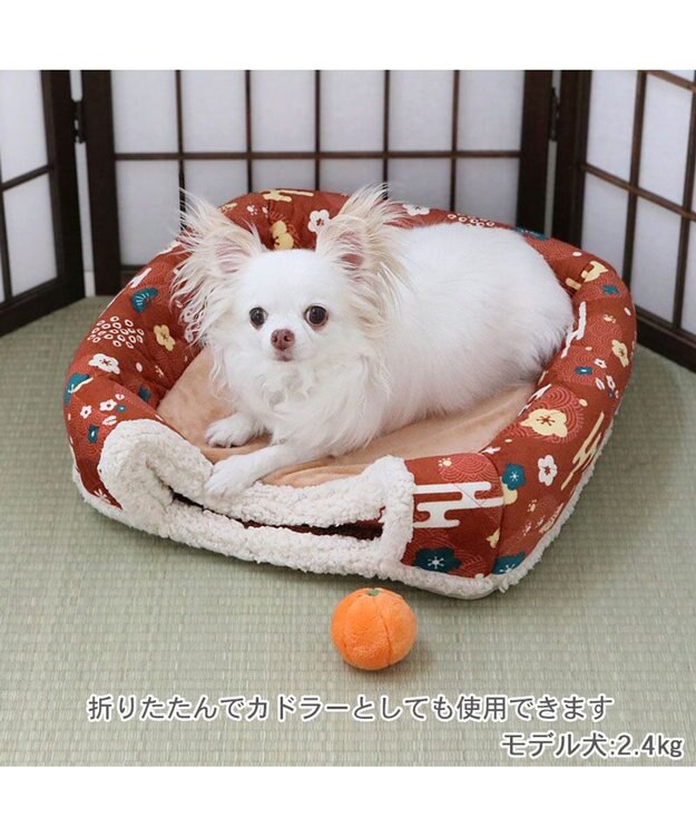PET PARADISE ペットパラダイス こたつハウス 《お花柄》 小型犬 40cm レッド