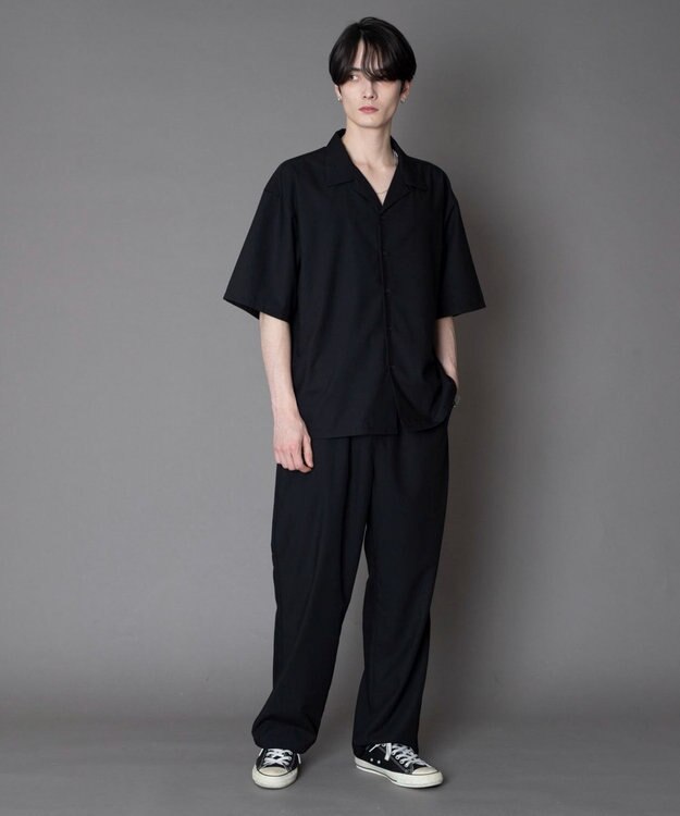 WEGO 【セットアップ対応】TRイージーストレートスラックス ブラック