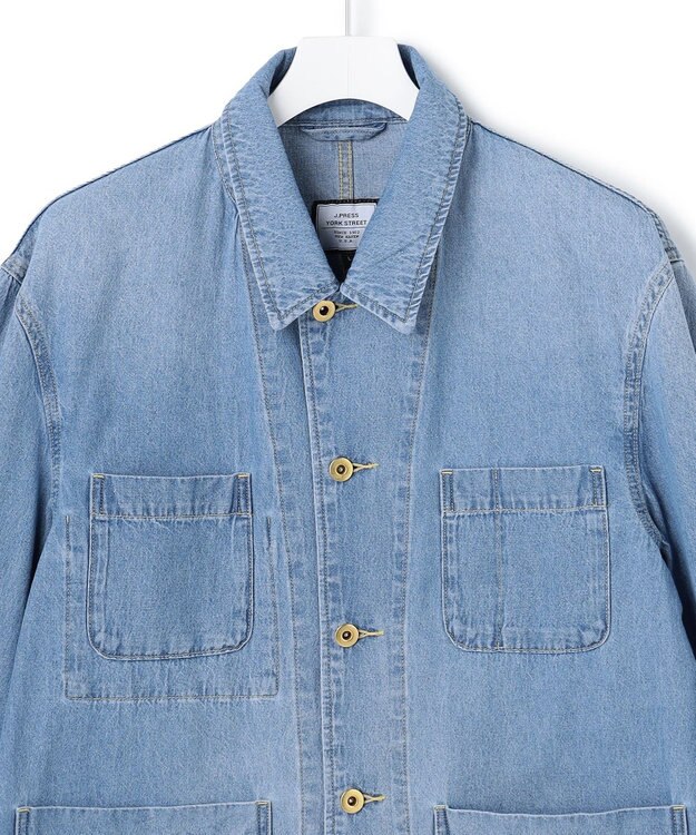 J.PRESS YORK STREET 【UNISEX】ライトオンス デニムカバーオール ダルブルー系