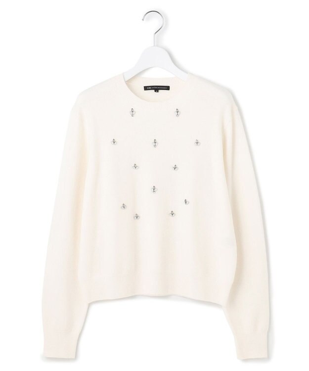 23区 L 【滝沢眞規子さん着用】ビジュー クルーネック ニット アイボリー系