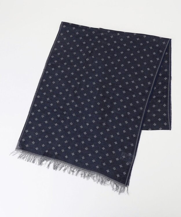JOSEPH ABBOUD 【イタリア製・EMMESTYLE】クレストパターン ストール ネイビー系7