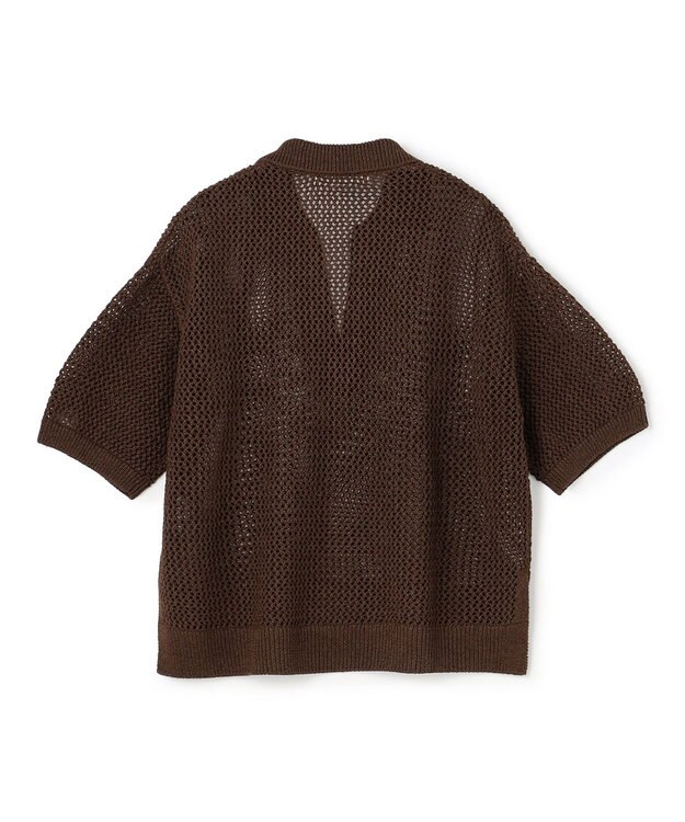 UNFILO リネンペーパー メッシュニット スキッパー ブラウン