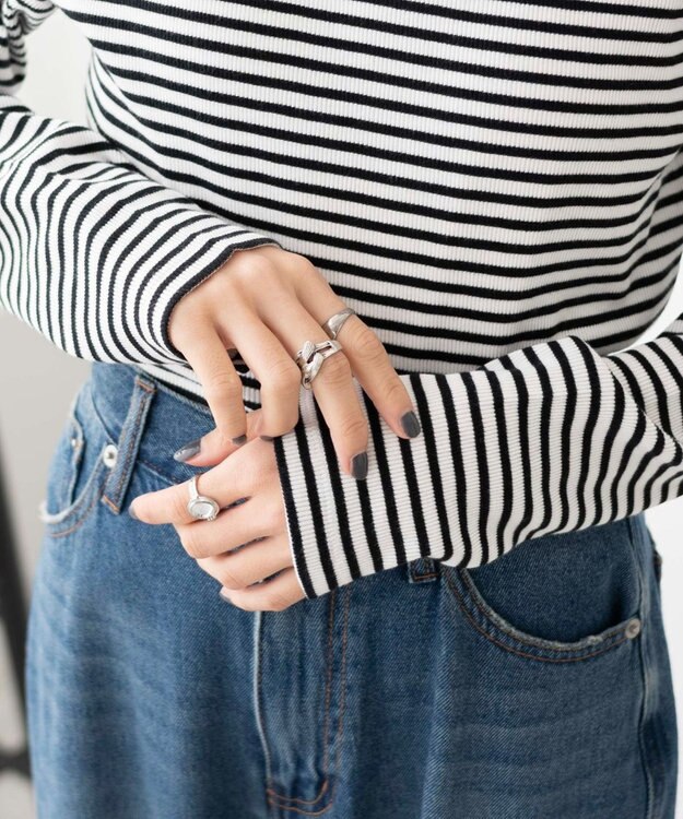 WEGO リブボーダーロンT 柄1