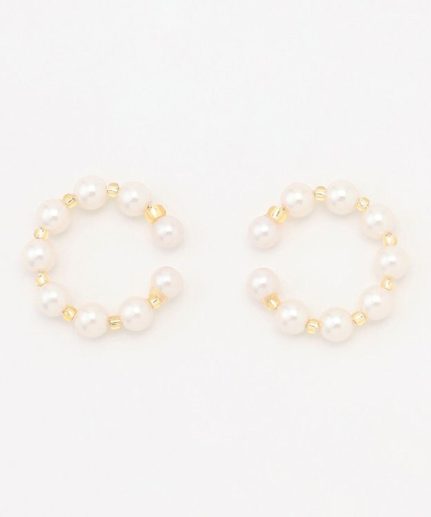 J.PRESS LADIES 【WEB限定・2way・2set】パール イヤカフ リング 【WEB限定】ウスゴールド系