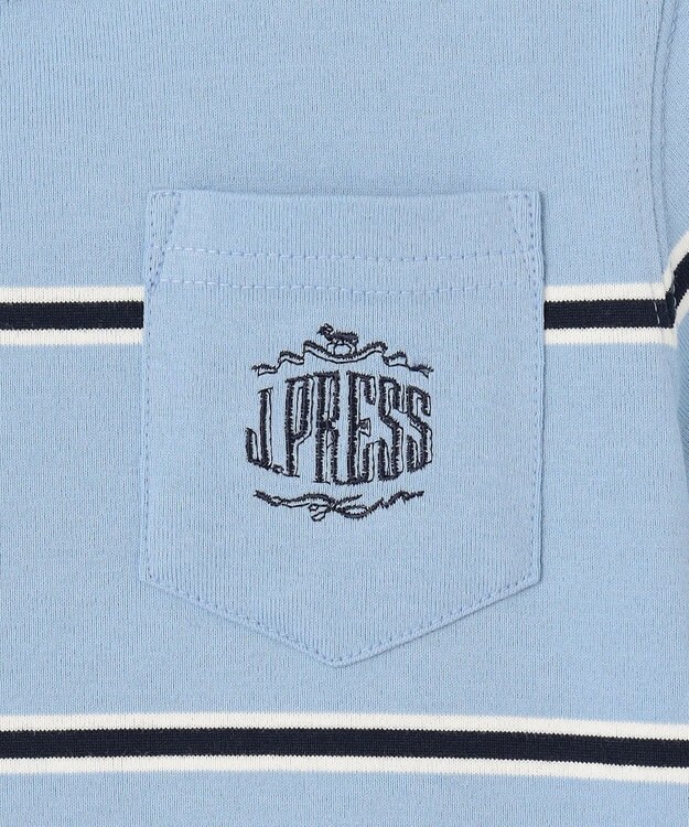 J.PRESS KIDS 【100-130㎝】マルチボーダー 半袖Ｔシャツ サックスブルー系1