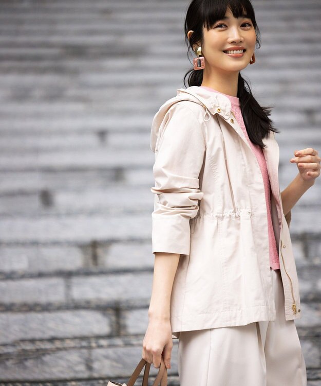 組曲 L 【フード取り外し可】2WAYショート丈ライトアウター ベージュ系