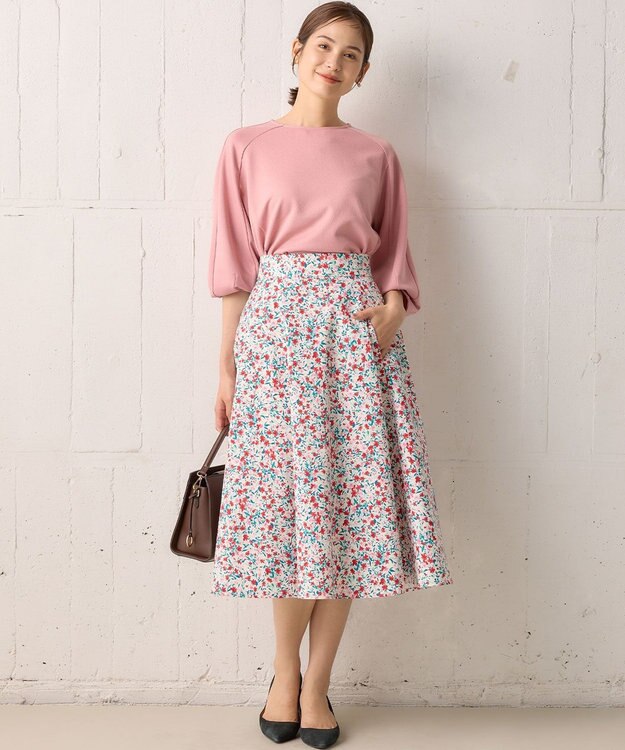 組曲 【23AW】フラワープリント ドラマティック スカート ピンク系5