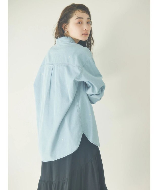 AMERICAN HOLIC ７周年刺繍デニムシャツ Sax