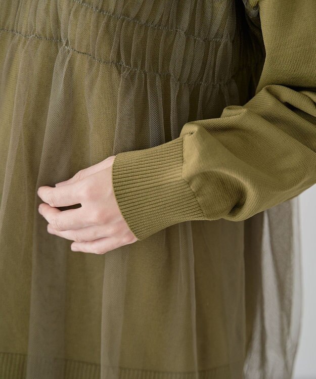 Green Parks チュールドッキングプルオーバー Khaki