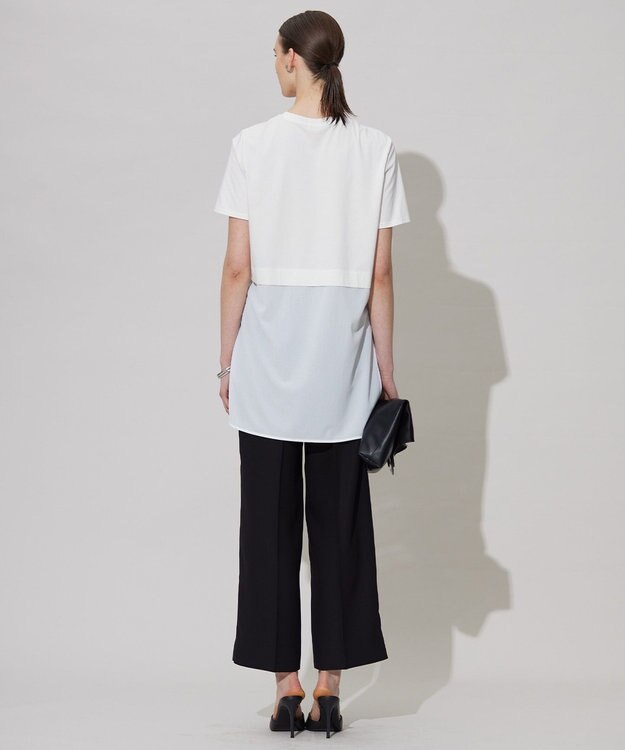 ICB L 【人気のため新色追加・UVケア・洗える】シアージャージーコンビ カットソー オフホワイト系