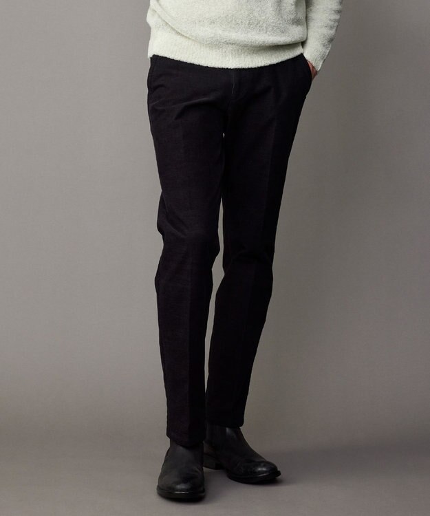 JOSEPH ABBOUD 【ウエストも伸びる！/ストレッチ/暖かい/オーガニック】オーガニックカルゼストレッチ パンツ ブラック系