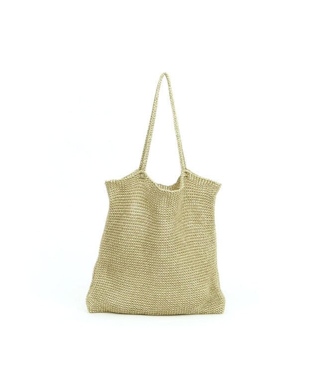 UNBILLION カシュカシュ cachecache / ラメ糸編みトートバッグ ゴールド