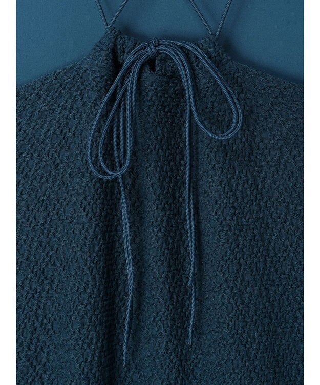 Green Parks 表面カット細ひもキャミワンピース Navy