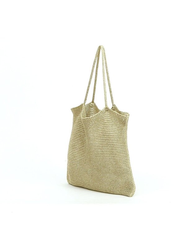 UNBILLION カシュカシュ cachecache / ラメ糸編みトートバッグ ゴールド