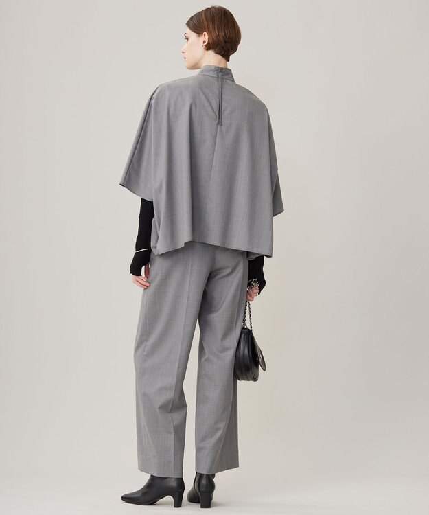 ICB 【洗える】Ｔ/Wブロード ワイドストレートパンツ ライトグレー系