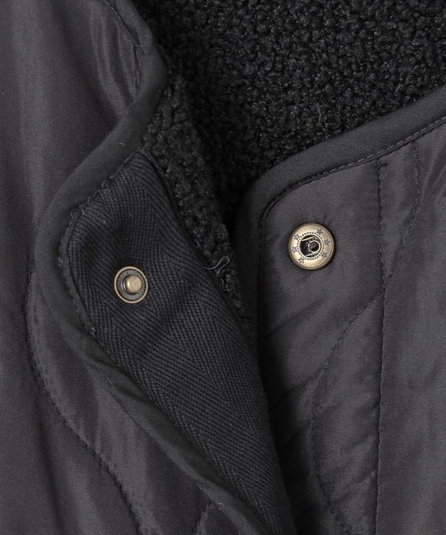 ANY L 【マフラー付き】キルトリバーシブルコート ブラック