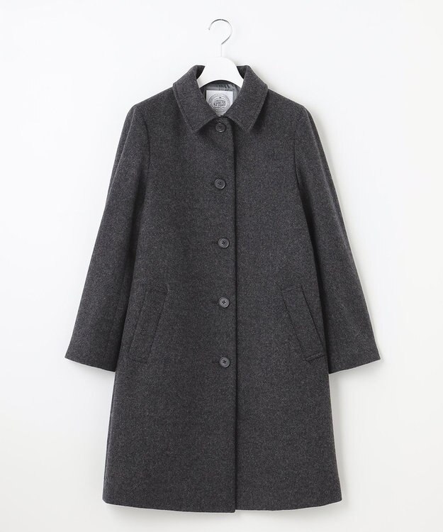 J.PRESS LADIES L ショートビーバー ステンカラーコート グレー系