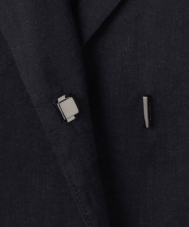 23区 【CLASSY.6月号掲載】リネンレーヨンストレッチ  ロング ジレ ネイビー系