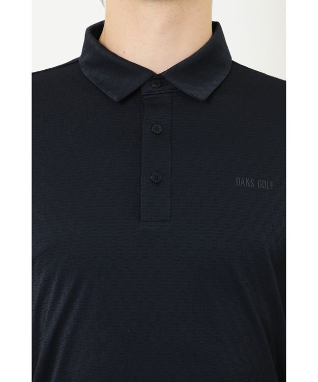 DAKS 【DAKS GOLF】冷感テクスチャ長袖ポロ ネイビー