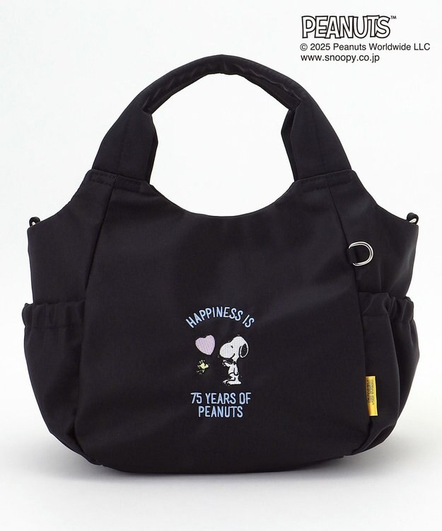 Y'SACCS SNOOPYデザイン　ギャザー2wayミニトート ブラック
