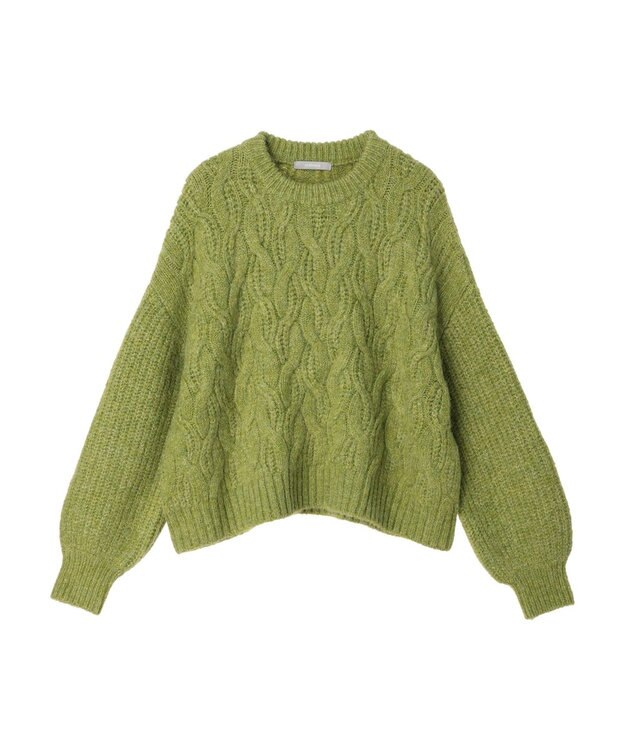 Green Parks armonia. ケーブルニットプルオーバー Light Green