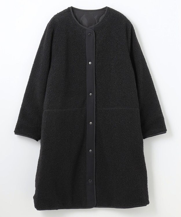 ANY L 【マフラー付き】キルトリバーシブルコート ブラック